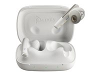Poly Voyager Free 60 UC M - Écouteurs sans fil avec micro - intra-auriculaire - Bluetooth - Suppresseur de bruit actif - USB-A via adaptateur Bluetooth - blanc sable - Certifié pour Microsoft Teams 7Y8L5AA